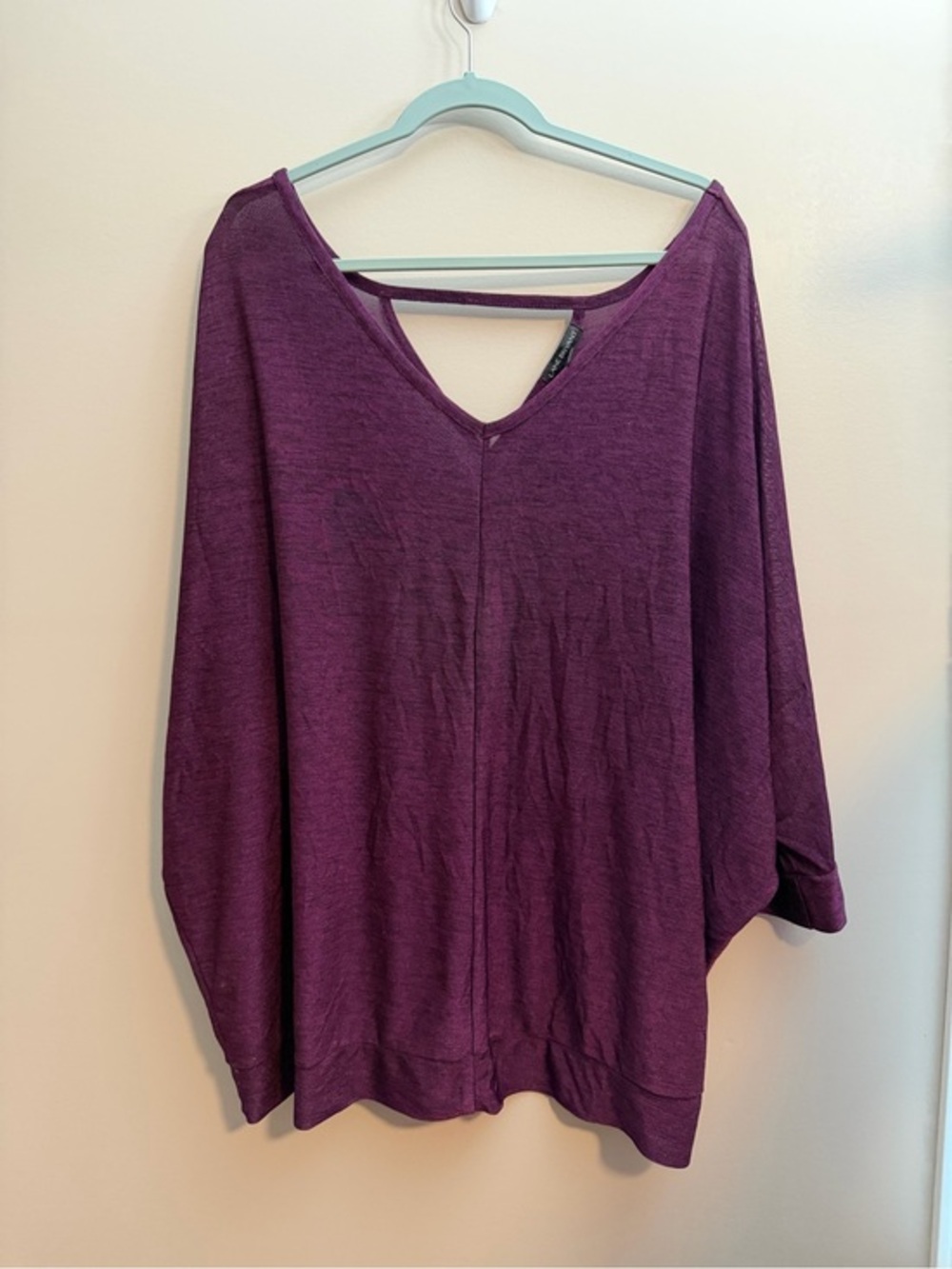 Lane Bryant Deep Plum V-Neck Dolman Top